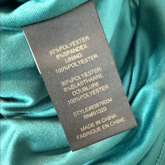 Cynthia Steffe Green Teal Eucalyptus Velvet Halter high Neck Dress - US 6 - Picture 5 of 5